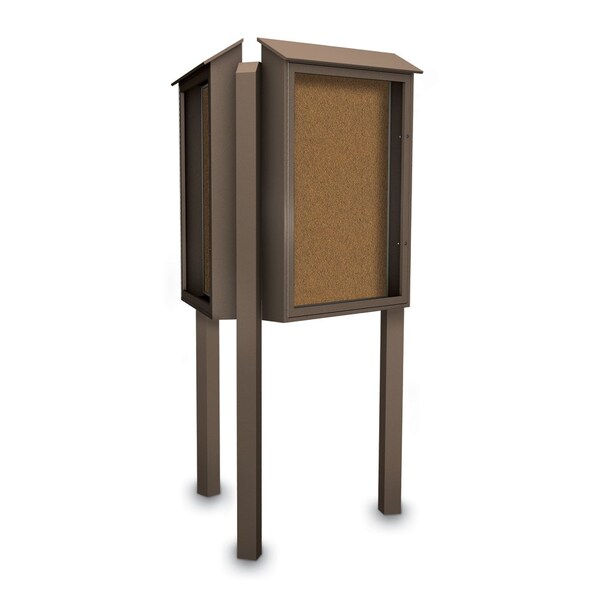 Sliding Door Indoor Enclosed Corkboard, 7